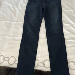 J Brand, worn 5x , straight leg dark denim, stretchy and size 30, high rise
